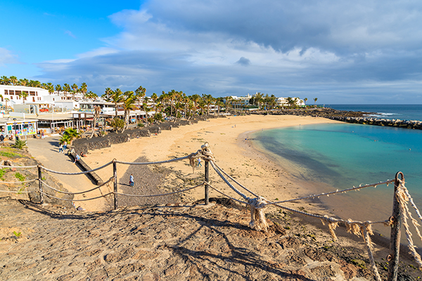 Flamingo beach in Playa Blanca